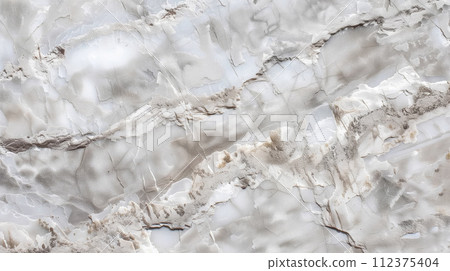 Light gray and silver high detail marble and granite stone texture with shadowed dark veins and cracks 112375404
