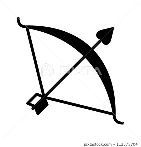 Cupid bow icon and arrow with a heart. Valentines day symbol. Cupid bow icon and arrow with a heart. Valentines day symbol. 112375704