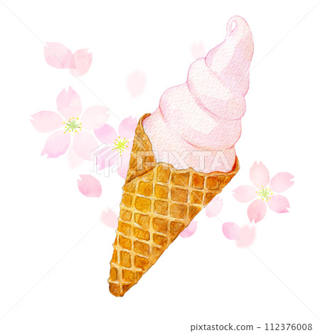 櫻花軟式服務水彩插圖 112376008