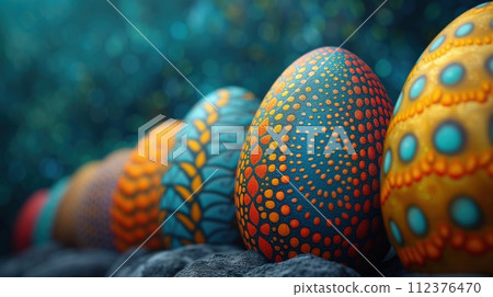 colorful easter eggs holiday background 112376470