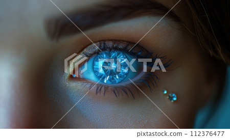portrait of a pretty girl with a large diamond 112376477