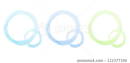 Set of watercolor circles, Japanese bubble pattern, brush writing style Set of watercolor circles, Japanese bubble pattern, brush writing style 112377109