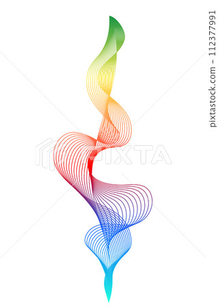 Abstract multicolored wavy stripes isolated on a transparent background. Creative line art. Modern technology background, wave design. Vector illustration 112377991