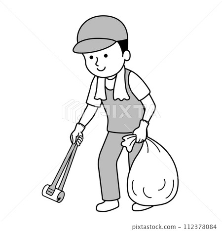 boy picking up trash boy picking up trash 112378084