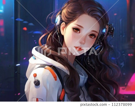 化學發達的未來女孩的插圖 112378099