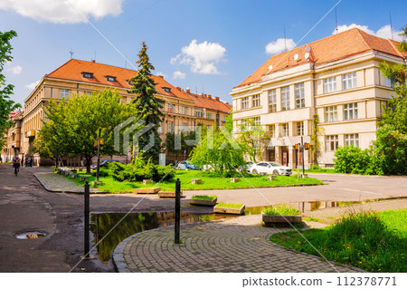 sqare in the small galagov near linden embankment sqare in the small galagov near linden embankment 112378771