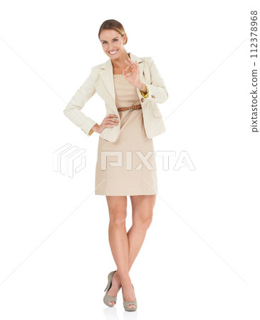 Portrait, studio or happy businesswoman with okay, perfect sign or good deal for achievement. White background, like or confident worker with smile or hands gesture for approval, agreement or yes Portrait, studio or happy businesswoman with okay, perfect sign or good deal for achievement. White background, like or confident worker with smile or hands gesture for approval, agreement or yes 112378968