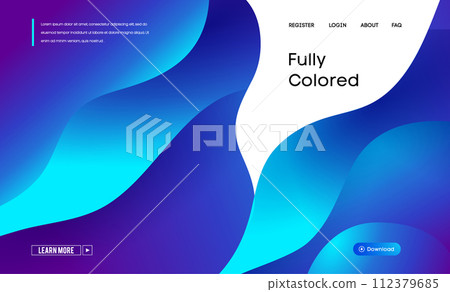 Website background modern abstract illustration with colorful abstract vector gradient background on white background. Vector abstract geometric dynamic pattern frame. Brochure cover vector design. 112379685