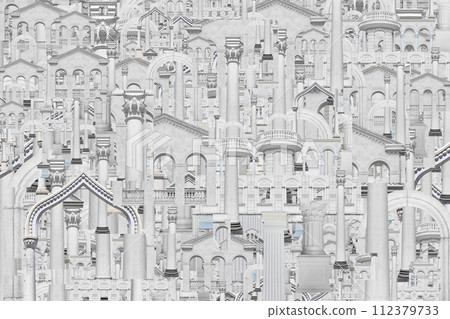 Abstract collage with elements classic architecture. Art poster, concept, zine cover. Background. 112379733