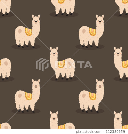 cute llama seamless pattern 112380659