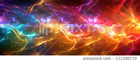 Multicolored illustration representing big data waves. Futuristic art and wallpaper concept Multicolored illustration representing big data waves. Futuristic art and wallpaper concept 112380719