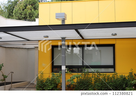 Architectural details of the construction of buildings and structures in Israel close-up. 112380821