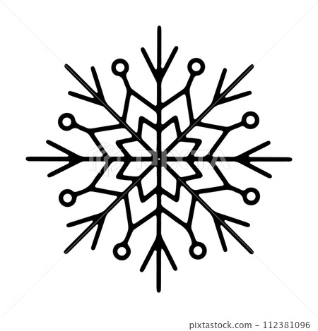 Simple Outline Snowflake Sign. Doodle Snowflake Icon. Simple Outline Snowflake Sign. Doodle Snowflake Icon. 112381096