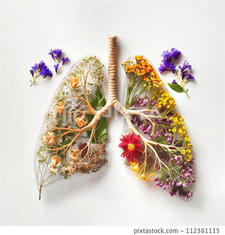 Human lungs in the shape of flowers 112381115