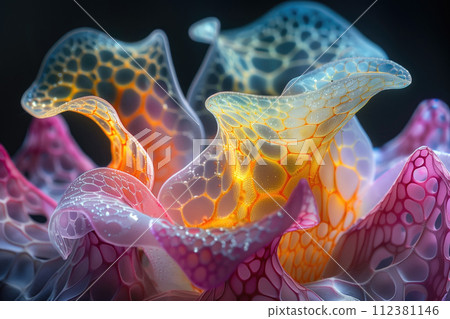 fantastic life form, color photorealistic image of a sea organism close up 112381146
