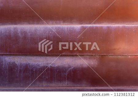 Rusty metal red wall. Background or Texture. Building Material, Construction. Horizontal Plane Rusty metal red wall. Background or Texture. Building Material, Construction. Horizontal Plane 112381312
