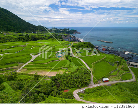 Northern Kyoto Prefecture, Japan at Sodeshi Rice Terraces on the Sea of Japan 112381666