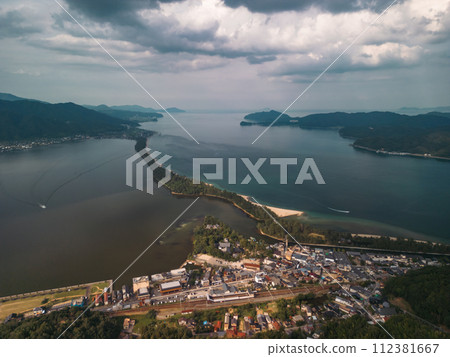 Amanohashidate, Kyoto, Japan Over the Sandbar 112381667