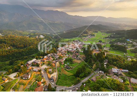 Magome, Japan in the Kiso Valley 112381673