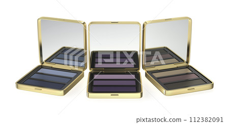 Compact eyeshadow palettes in gold boxes 112382091