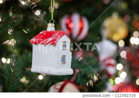 Close Up of a Christmas Tree With Ornaments Close Up of a Christmas Tree With Ornaments 112382316