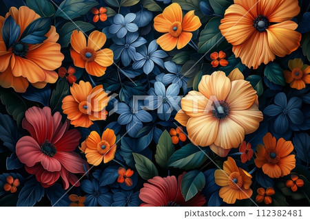 Botanical drawings with a surreal twist, featuring floral patterns and whimsical beings. Botanical drawings with a surreal twist, featuring floral patterns and whimsical beings. 112382481