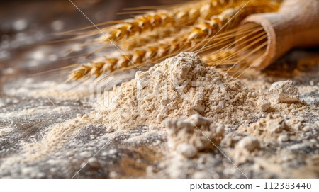AI-generated content. Increasing wheat prices in Europe as a result of the conflict between Russia and Ukraine. Flour and wheat crisis. Record prices for bakery goods and bread. 112383440