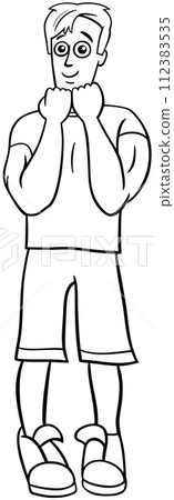 funny cartoon young man character coloring page funny cartoon young man character coloring page 112383535