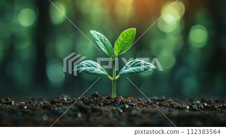 AI-generated content. Global climate change and global warming can be reduced by reducing CO2 emissions. Sustainable development concept. Renewable energy-based green businesses. 112383564