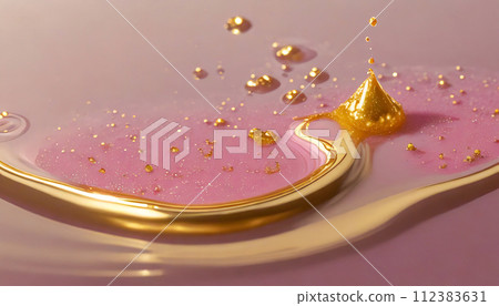 Dripping abstract gold and pink liquid (AI generated image) Dripping abstract gold and pink liquid (AI generated image) 112383631