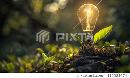 AI-generated content. Seedlings are growing in soil and comparing to the year 2021-2022. Development to success in 2022. 112383674