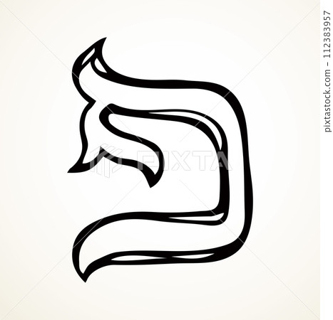 Vector drawing. Hebrew letter icon Vector drawing. Hebrew letter icon 112383957