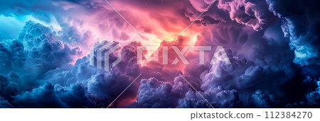dynamic clouds from the atmosphere, the beauty of the sunrise over the earth, the science of meteorology and climate research. 112384270