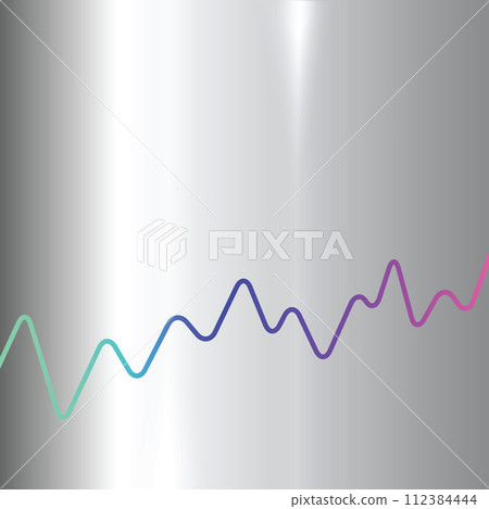 Steel metal silver background with colorful wave line 112384444
