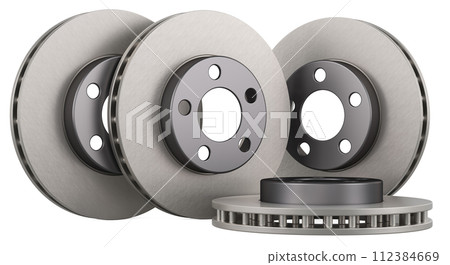 Car Disc Brake Rotors, 3D rendering 112384669