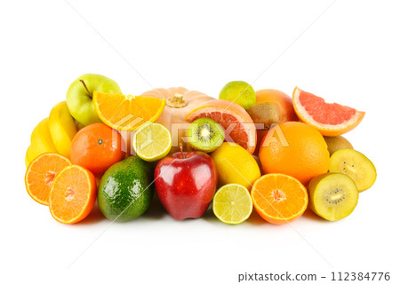 Set of fruits isolated on a white. Set of fruits isolated on a white. 112384776