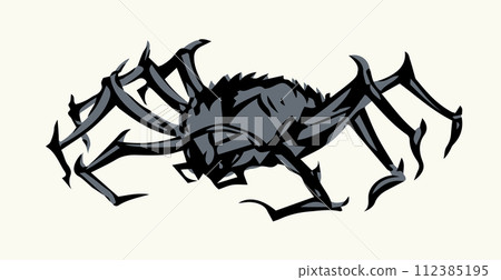 Scary big spider. Vector drawing 112385195