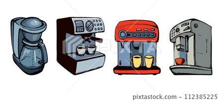 Coffee maker. Vector drawing icon Coffee maker. Vector drawing icon 112385225