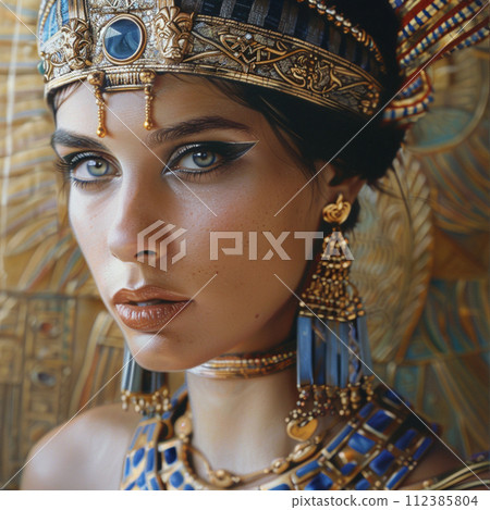 克莉奧佩特拉風格女性肖像插畫 112385804