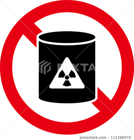 "Prohibition", "Caution", and "Warning" icons regarding bringing in dangerous goods 112386078