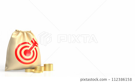 The Money Bag and coins for Business concept 3d rendering. 112386158