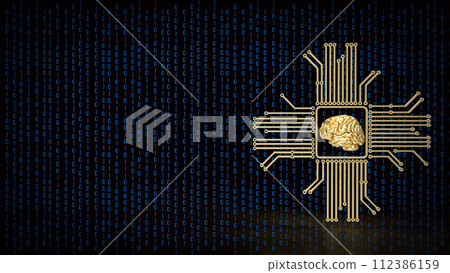 The Brain and logic for Neuroscience concept 3d rendering. 112386159