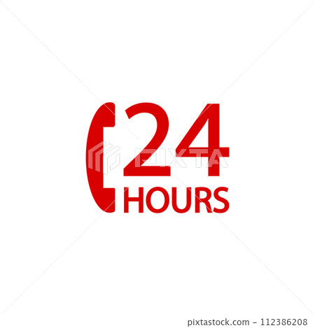 24-hour telephone service logo 24-hour telephone service logo 112386208