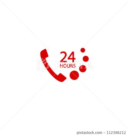 24-hour telephone service logo 24-hour telephone service logo 112386212