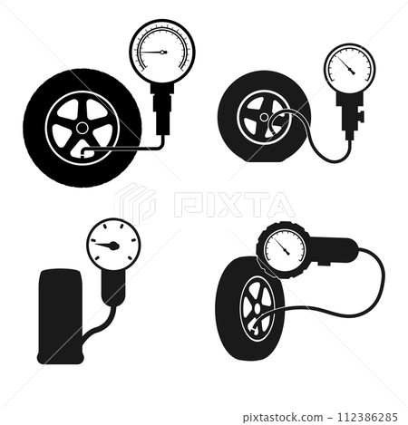Tire pressure gauge icon 112386285