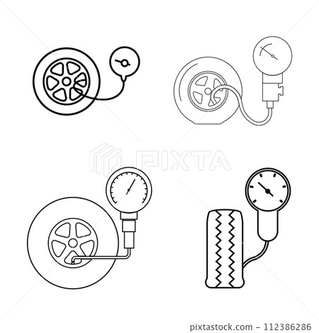 Tire pressure gauge icon Tire pressure gauge icon 112386286