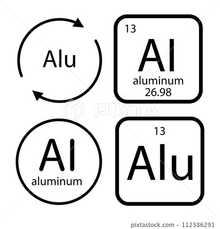 aluminum icon vektor 112386291