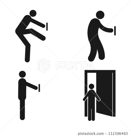 person open door icon vector 112386483