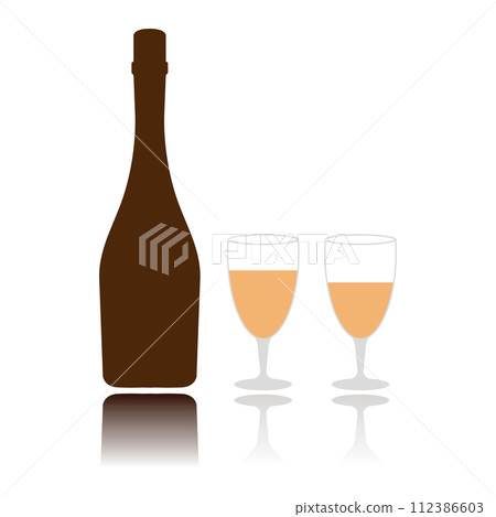 Champagne bottle icon 112386603