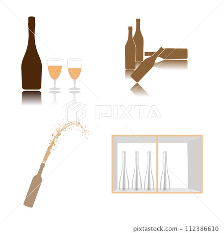 Champagne bottle icon 112386610